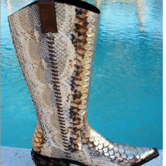 Donald Pliner Western Couture Python Boots - Picture 2 of 9
